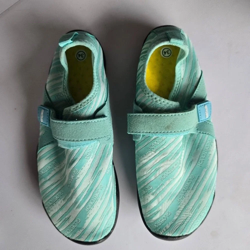 GlobTouch Water Shoes Kids Sz 3 Mint Green Beach Pool Summer‎ Sporty Aqua Socks